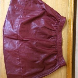Forever 21 Faux Leather Red Skirt L